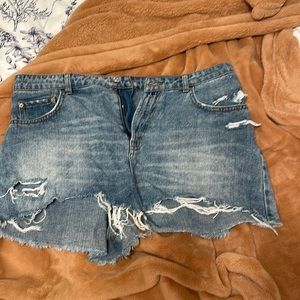 Distressed Jean shorts
